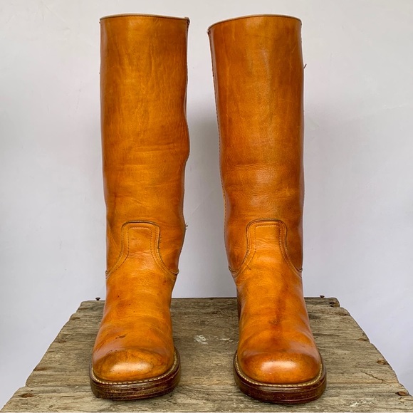 Sold FRYE Vintage Campus True Vintage Black Label Tall Square Toe Western Boots - Picture 4 of 10